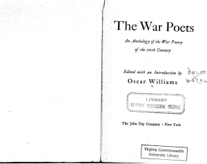 The War Poets: An Anthology of the War Poetry of the 20th Century