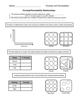 porosity permeability coursework relationships lab