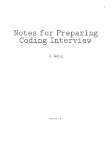 Notes for Preparing Coding Interview