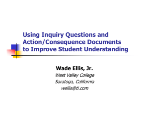 Using Inquiry Questions and Action/Consequence