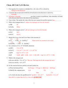 Unit 2 of 4 Extra Review Problems Key