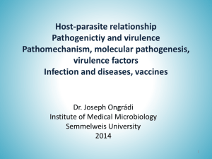 Host-parasite relationship Pathogenictiy and virulence