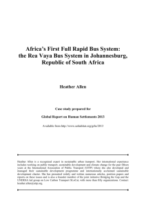 Africa's First Full Rapid Bus System: the Rea Vaya Bus - UN