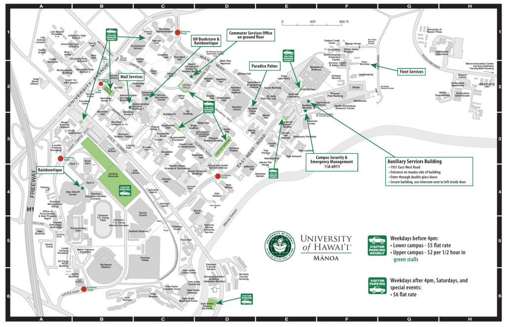 mid pacific institute campus map Uhm Campus Map University Of Hawaii At Manoa mid pacific institute campus map