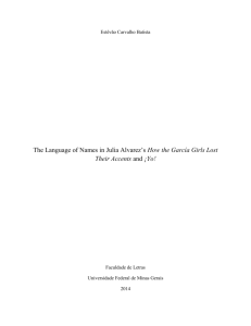 The Language of Names in Julia Alvarez's How the García Girls Lost