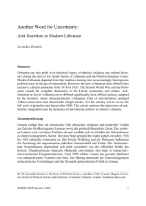 Another Word for Uncertainty: Anti-Semitism in Modern Lithuania