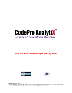 CodePro Analytix Evaluation Guide - google-web