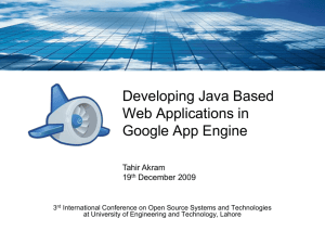 Developing Java Based Web Applications in Google App Engine