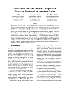 Social Norms Models in Thespian: Using Decision Theoretical