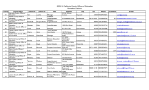 California Homeless Liaison State Wide Contacts