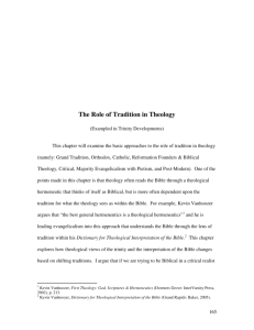 The Role of Tradition in Theology (Exampled in Trinity Developments)