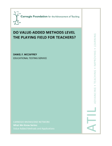 Do Value-Added Methods Level the Playing Field For Teachers?