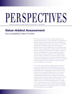Value-Added Assessment - American Association of State Colleges