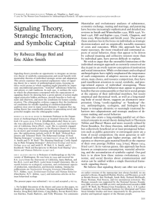 Signaling Theory, Strategic Interaction, and Symbolic Capital