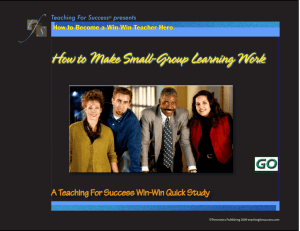 How to Make Small-Group Learning Work