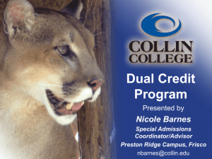 Dual Credit Program - Frisco ISD Schools
