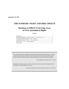 THE SUPREME COURT AND FREE SPEECH Decisions of 1990
