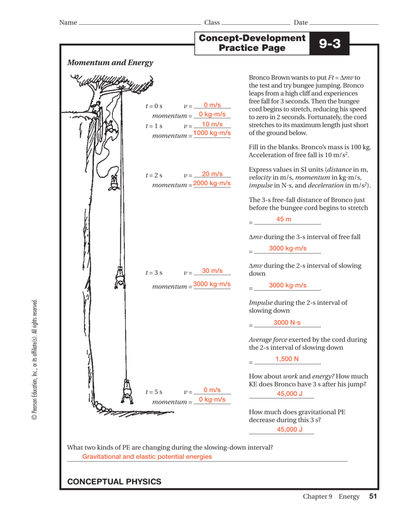 Conceptual Physics Free Fall Worksheet Answers Ameise Live