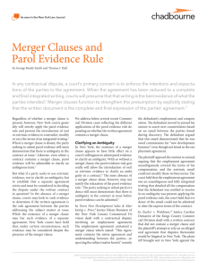 Merger Clauses and Parol Evidence Rule