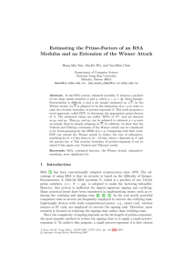 Estimating the Prime-Factors of an RSA Modulus and an Extension