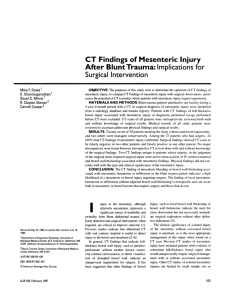 CT Findings of Mesenteric Injury After Blunt Trauma: Implications for