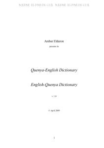 Quenya-English Dictionary English-Quenya