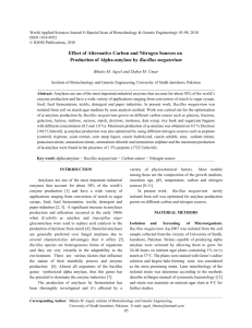 Effect of Alternative Carbon and Nitrogen Sources on