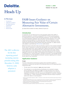 FASB Issues Guidance on Measuring Fair Value of Certain