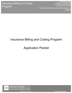 Insurance Billing & Coding Application Packet