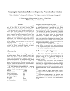 Analyzing the application of a reverse engineering process to a real