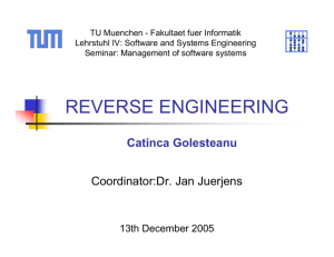 REVERSE ENGINEERING - Software and Systems Engineering