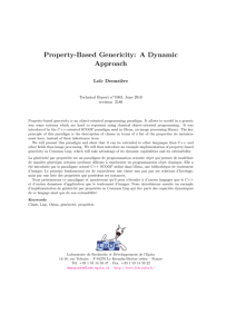 Property-Based Genericity: A Dynamic Approach