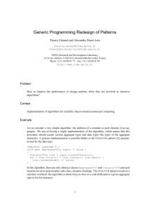 Generic Programming Redesign of Patterns - LRDE