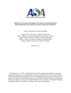 1 Report to the American Sociological Association Council