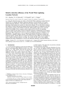 Relative detection efficiency of the World Wide Lightning Location