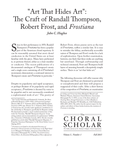 "Art That Hides Art": The Craft of Randall Thompson, Robert Frost