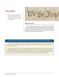 Our Constitution: Preamble