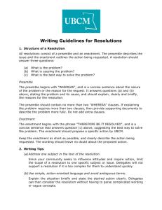 Writing Guidelines for Resolutions