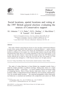 Social locations, spatial locations and voting at the 1997 British