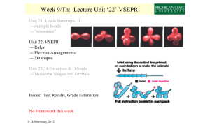 Week 9/Th: Lecture Unit '22' VSEPR