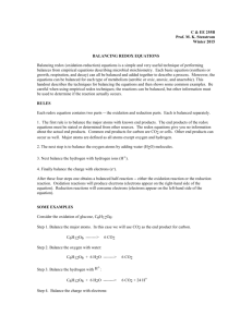 C & EE 255B Prof. MK Stenstrom Winter 2015 BALANCING REDOX