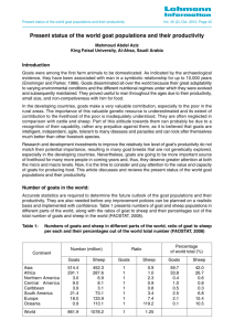 Present status of the world goat populations and their productivity