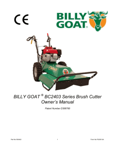 BILLY GOAT BC2403 Series Brush Cutter Owner's Manual
