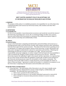 Acceptable Use Policy - West Chester University
