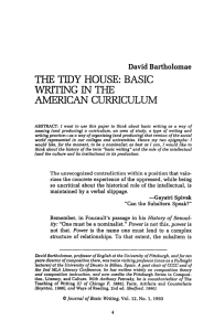 THE TIDY HOUSE: BASIC WRITING IN THE .AfvfERICAN