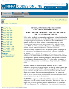 NFPA Codes Online