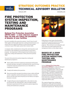 Fire Protection System Inspection, Testing and Maintenance