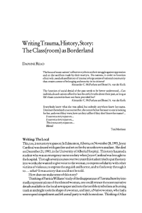 Writing Trauma, History, Story: The Class{room) as