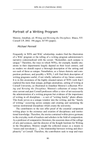 Portrait of a Writing Program - Council of Writing Program