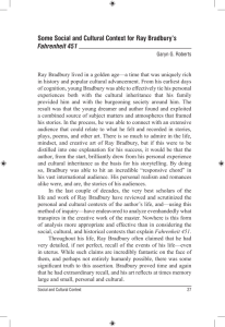 Some Social and Cultural Context for Ray Bradbury's Fahrenheit 451